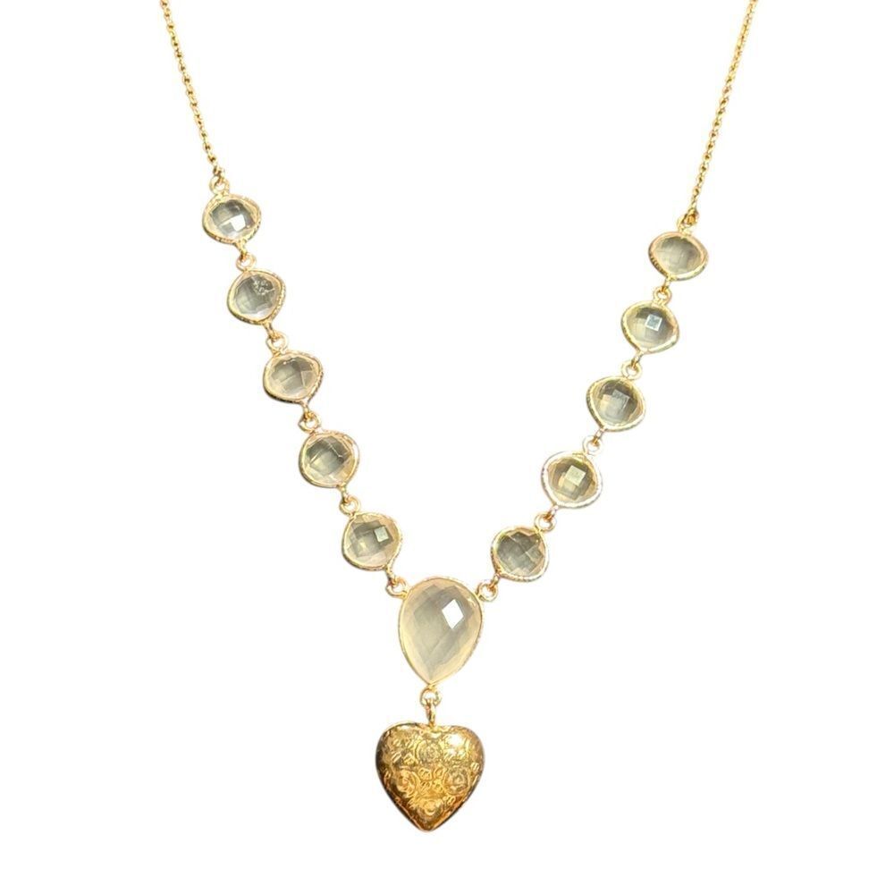 Elegant Sterling Silver rose Gold plated Heart design 18 inch Necklace